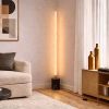 64-Inch Prism Brassed Gold LED Floor Lamp with Faux Marble Base