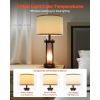 Table Lamps Set of 2, Dimmable Farmhouse Bedside Nightstand Lamps, Vintage Lamp with LED Bulb and Linen Shades