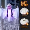43-Inch Sound-Activated Light-Up Scary Girl Hanging Ghost