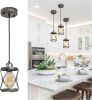 Industrial Mini Cage Pendant Light – Silver Gray Rustic Farmhouse Fixture