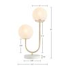 20" Modern Gold 2-Light Globe Table Lamp with Frosted Glass Shades