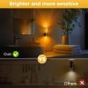 2-Pack Amber Candle LED Night Lights with Dusk-to-Dawn Sensor