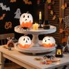 Light-Up Ghost Pumpkin Halloween Decorations, Set of 3