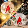 Glass Globe Cardinal Christmas Lamp – LED Crackle Ball with Snowflake & Timer