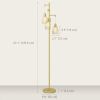 3-Light Gold Industrial Floor Lamp with Hanging Wire Shades – Dimmable Standing Lamp