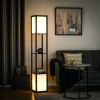 Modern Black Shelf Floor Lamp with Dual Ambient Light – Standing Lamp with Shelves