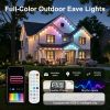 50FT Smart RGB Outdoor Eave Lights with 30 LEDs and 75 Scene Modes