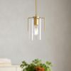 Farmhouse Gold 1-Light Pendant with Clear Glass Shade – Adjustable Kitchen Island Light