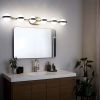 43" Gold LED Bathroom Vanity Light – 6-Light Crystal Sand Acrylic Fixture