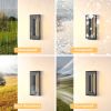 15.7" 3-Tier LED Outdoor Wall Lights 2-Pack – Black Waterproof Modern Sconces