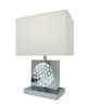 22-Inch Chrome Square Crystal Table Lamp with Night Light, USB Port & Power Outlet