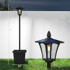 2-Pack 63-Inch Solar Lamp Posts with Planter and Dusk-to-Dawn LED