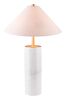 Ciara Beige and White Table Lamp with Marble Base