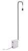 Lancia Black Floor Lamp with Marble Base