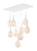 Epsilon 9-Light White Frosted Glass Globe Ceiling Lamp