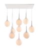 Epsilon 9-Light White Frosted Glass Globe Ceiling Lamp