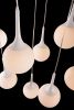 Epsilon 9-Light White Frosted Glass Globe Ceiling Lamp