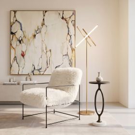 Garza Modern Brass LED Floor Lamp with Adjustable Heads