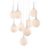 Epsilon 9-Light White Frosted Glass Globe Ceiling Lamp