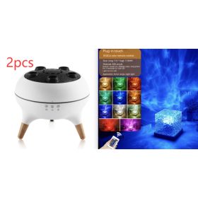 LED Water Ripple Projection Lamp – 16-Color RGB USB Rotating Crystal Night Light (Option: 3W-Set10-1PC)