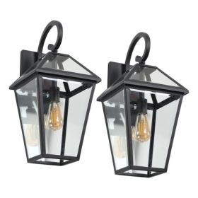 Modern Outdoor Waterproof Wall Lights Support Many Types Of Bulb-2 Packs (Option: Black)