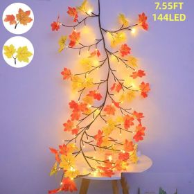 9.52FT 144 LED Autumn Decorative Lights – USB-Powered Waterproof Fall Garland (Option: 144LED 7.55FT)