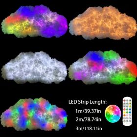 RGB Color-Changing Cloud Lamp – Remote-Controlled LED Decorative Light (Option: 1m)