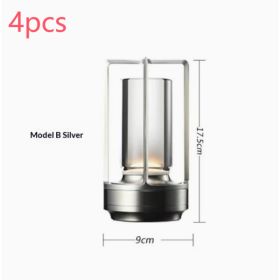 2-Pack Portable Cordless LED Table Lamps – 5000mAh Touch Dimmable Lights (Option: StyleB silver 4pcs)