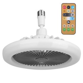 9.44" E27 Socket Ceiling Fan with Light – Remote, Dimmable & 3 Fan Speeds (Option: Grey)