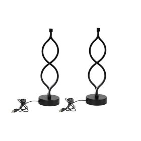 Modern Wave-Shaped USB Desk Lamp With 3-Color Dimmable Lighting For Bedroom (Option: 2PCS)
