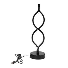 Modern Wave-Shaped USB Desk Lamp With 3-Color Dimmable Lighting For Bedroom (Option: 1Pcs)