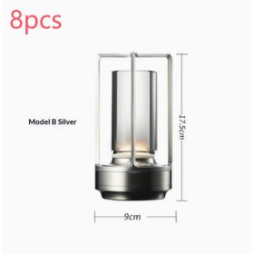 2-Pack Portable Cordless LED Table Lamps – 5000mAh Touch Dimmable Lights (Option: StyleB silver 8pcs)