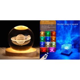 LED Water Ripple Projection Lamp – 16-Color RGB USB Rotating Crystal Night Light (Option: 3W-Set7-1PC)