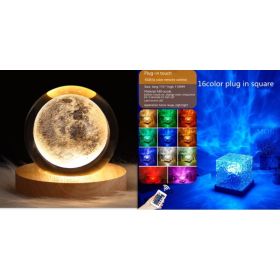 LED Water Ripple Projection Lamp – 16-Color RGB USB Rotating Crystal Night Light (Option: 3W-Set5-1PC)