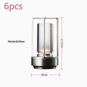 2-Pack Portable Cordless LED Table Lamps – 5000mAh Touch Dimmable Lights (Option: StyleB silver 6pcs)