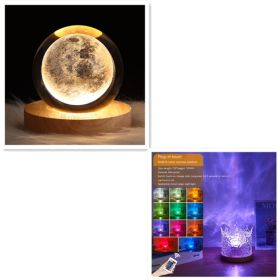 LED Water Ripple Projection Lamp – 16-Color RGB USB Rotating Crystal Night Light (Option: 3W-Set1-1PC)