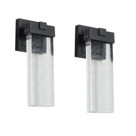 Outdoor Waterproof Transparent LED Crystal Wall Light Supports Many Types Of Bulb-2 Packs (Option: Black)