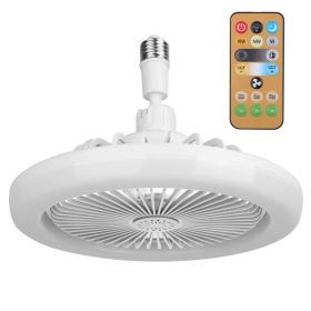 9.44" E27 Socket Ceiling Fan with Light – Remote, Dimmable & 3 Fan Speeds (Option: White)
