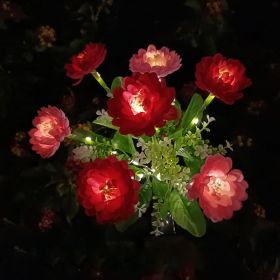 Solar Rose & Orchid Flower Lights – Waterproof LED Garden Landscape Lights (Emitting Color: 7 head snowdrop red)