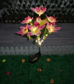 Solar Rose & Orchid Flower Lights – Waterproof LED Garden Landscape Lights (Emitting Color: 7 head orchid pink)