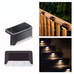 4pcs Solar Wall Light Garden Outdoor; Waterproof Stair Lights With Light Control; For Garden Yard Porch Wedding Party Decor (Color: Black Shell [warm Light], quantity: 4pcs)