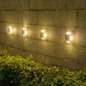 8-LED Solar Outdoor Wall Light for Garden & Courtyard | Solstice Home Lighting (Color: Warm Light, quantity: 4)