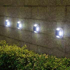 8-LED Solar Outdoor Wall Light for Garden & Courtyard | Solstice Home Lighting (Color: White Light, quantity: 4)