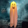 Lighted Hanging Halloween Ghost with Witch Hat – Glowing Décor