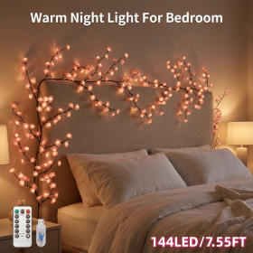 LED Tree Branch Wall Lights – Decorative Lighted Branch Décor (size: 144LED/7.55FT)