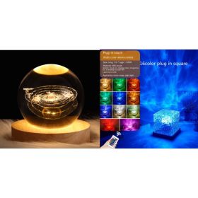 LED Water Ripple Projection Lamp – 16-Color RGB USB Rotating Crystal Night Light (Option: 3W-Set8-1PC)