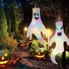 Lighted Hanging Halloween Ghost with Witch Hat – Glowing Décor