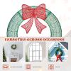 36-Inch Pre-Lit Outdoor Christmas Wreath – LED Lights, Red Bow, Remote & Timer