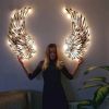 Carved Metal Angel Wings Wall Décor with Light – Illuminated Wall Art