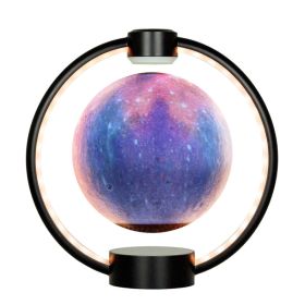 Magnetic Levitation Moon Lamp with Bluetooth Speaker – 3D Color-Changing Light (Option: Black starry sky-US)